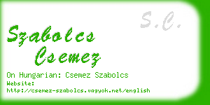szabolcs csemez business card